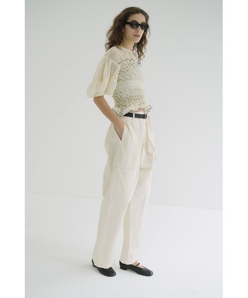 CLANE（クラネ）の「CLANE COLOR STITCHED SHIRRING TOPS 19122-4012