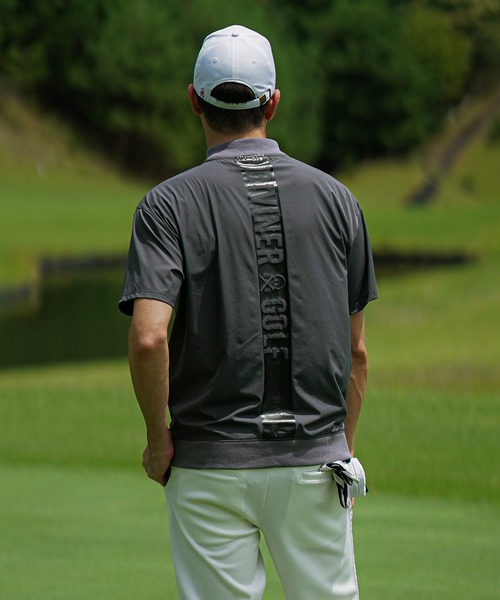 DIVINER GOLF】シャカピステリブ半袖モックネック Tシャツ メンズ