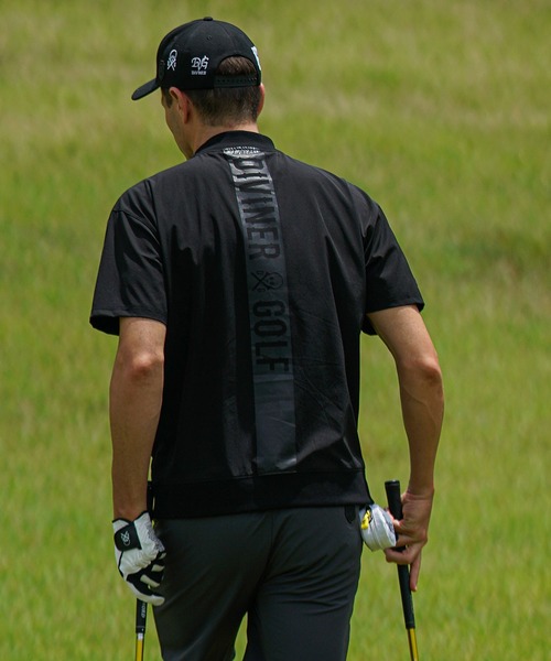 DIVINER GOLF】シャカピステリブ半袖モックネック Tシャツ メンズ