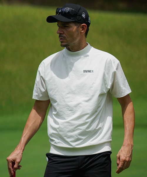 DIVINER GOLF】シャカピステリブ半袖モックネック Tシャツ メンズ