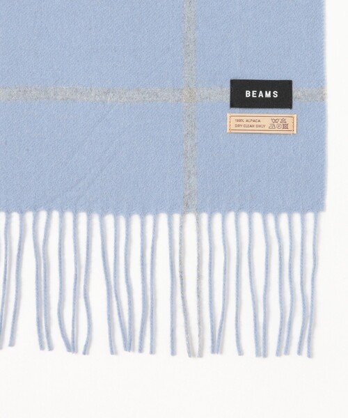 BEAMS(ビームス)の「ウィンドウペンチェック アルパカ マフラー(マフラー・メンズ・サックスブルー/ブラック・ONE SIZE)」の6枚目の写真