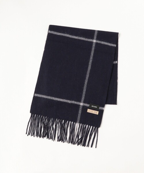 BEAMS(ビームス)の「ウィンドウペンチェック アルパカ マフラー(マフラー・メンズ・サックスブルー/ブラック・ONE SIZE)」の7枚目の写真
