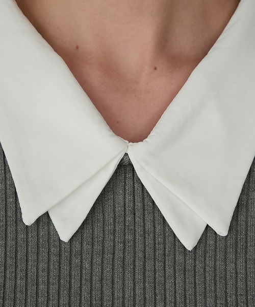 Cherir Mignon(シェリルミニョン)の「【Cherir Mignon】2wayフリルドッキングリブニットプルオーバー(ニット/セーター・レディース・グレー/ブラック/ネイビー・FREE)」の16枚目の写真