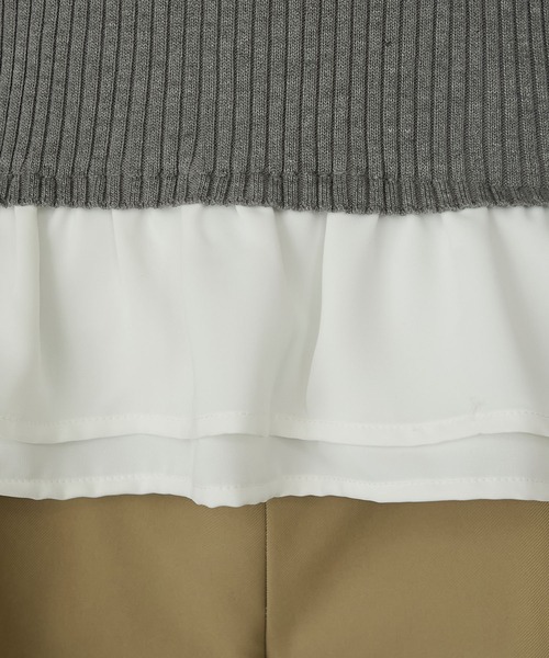 Cherir Mignon(シェリルミニョン)の「【Cherir Mignon】2wayフリルドッキングリブニットプルオーバー(ニット/セーター・レディース・グレー/ブラック/ネイビー・FREE)」の20枚目の写真