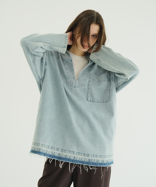 トップス CLANE DENIM OVER SKIPPER SHIRTS DENIM OVER SKIPPER SHIRTS（シャツ/ブラウス）｜CLANE（クラネ）の
