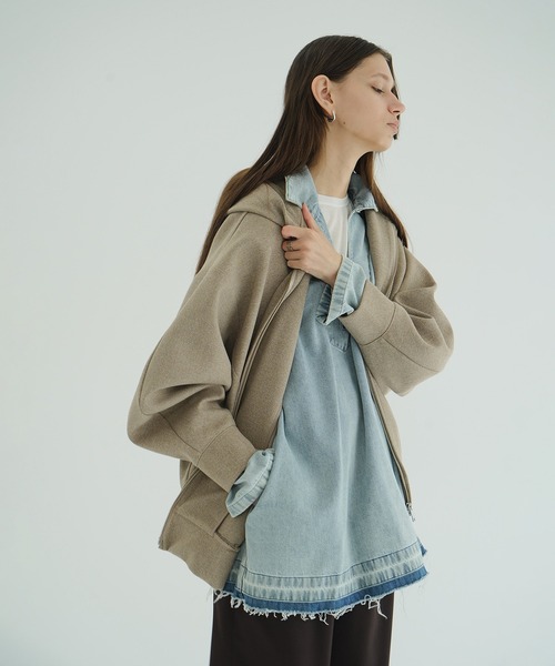 CLANE(クラネ)の「DENIM OVER SKIPPER SHIRTS(シャツ/ブラウス・レディース・ブルー/ブラック・F)」の7枚目の写真