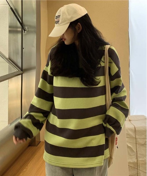 WEGO(ウィゴー)の「WEGO/バイカラーボーダーオーバーサイズロンT/トップス(Tシャツ/カットソー・レディース・その他3/その他2/その他1・LARGE/MEDIUM)」の13枚目の写真