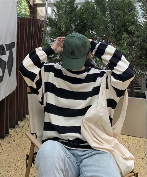WEGO(ウィゴー)の「WEGO/バイカラーボーダーオーバーサイズロンT/トップス(Tシャツ/カットソー・レディース・その他3/その他2/その他1・LARGE/MEDIUM)」の7枚目の写真