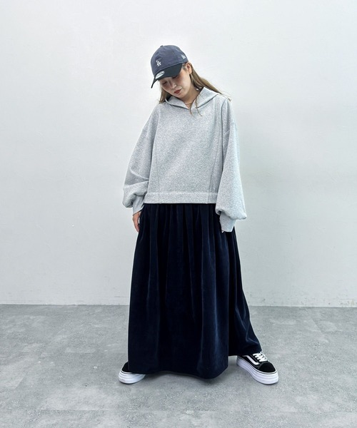 niko and...（ニコアンド）の「【MODE NORM CORE】フーディドッキングワンピース（ワンピース・レディース・グレー/ブラック/チャコール・LARGE/MEDIUM）」の10枚目の写真