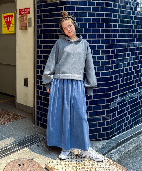 niko and...（ニコアンド）の「【MODE NORM CORE】フーディドッキングワンピース（ワンピース・レディース・グレー/ブラック/チャコール・LARGE/MEDIUM）」の14枚目の写真