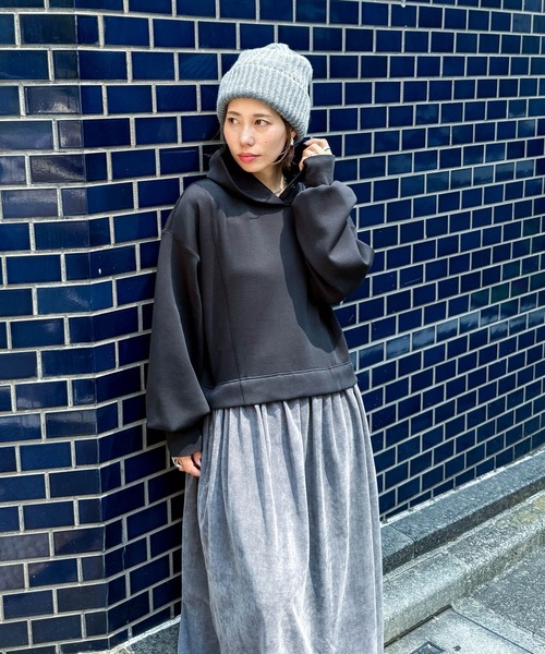 niko and...（ニコアンド）の「【MODE NORM CORE】フーディドッキングワンピース（ワンピース・レディース・グレー/ブラック/チャコール・LARGE/MEDIUM）」の21枚目の写真