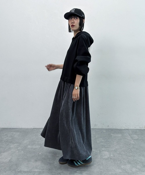 niko and...（ニコアンド）の「【MODE NORM CORE】フーディドッキングワンピース（ワンピース・レディース・グレー/ブラック/チャコール・LARGE/MEDIUM）」の22枚目の写真