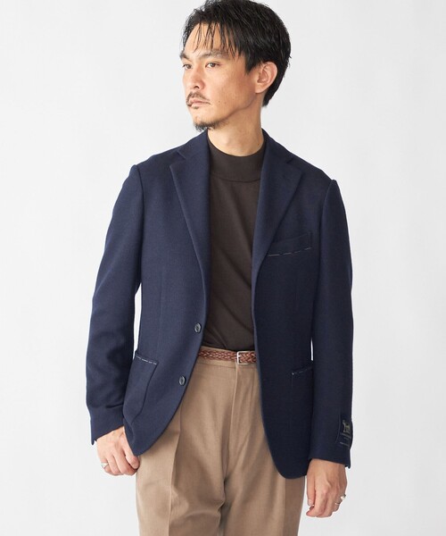 セール】SHIPS: LANIFICIO ROMA ネイビー ソリッド ジャケット