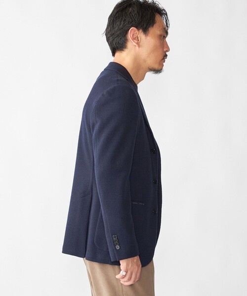 セール】SHIPS: LANIFICIO ROMA ネイビー ソリッド ジャケット