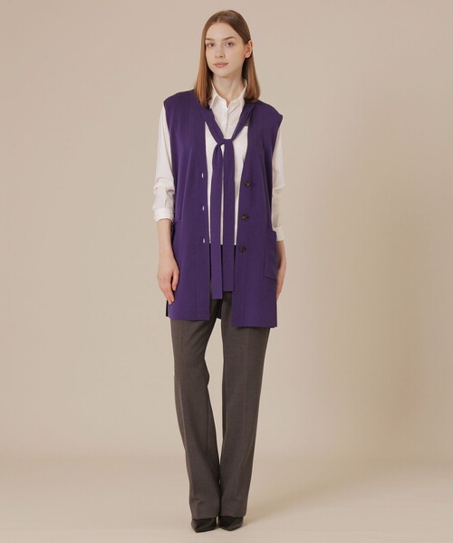 MACKINTOSH LONDON（マッキントッシュ ロンドン）の「クリアニットジレ（ベスト・レディース・ブラック/パープル系その他4/ベージュ・38）」の9枚目の写真