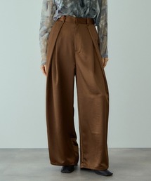 ヘビーサテンタックワイドパンツ≪手洗い可能≫