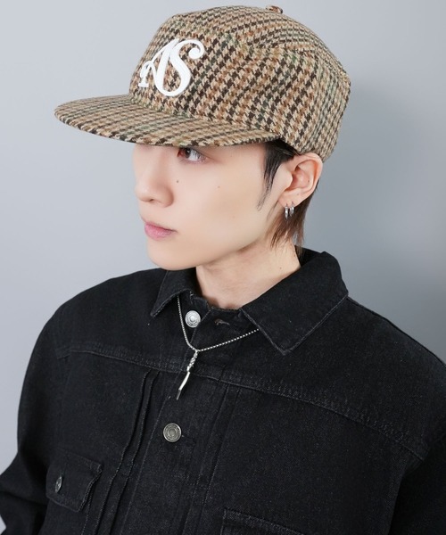 SPINNS(スピンズ)の「ピルボックスワークキャップ/ワンポイント刺繍/チェック柄・レオパード柄/ユニセックス(キャップ・メンズ・その他/レオパード・ONESIZE)」の1枚目の写真