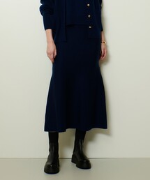 ウールWフェイスナローマーメイドスカート