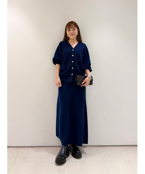 allureville(アルアバイル)の「ウールWフェイスナローマーメイドスカート(スカート・レディース・ミント/ダークブラウン/オフホワイト/ライトイエロー/グレー系その他/ネイビー・2)」の15枚目の写真