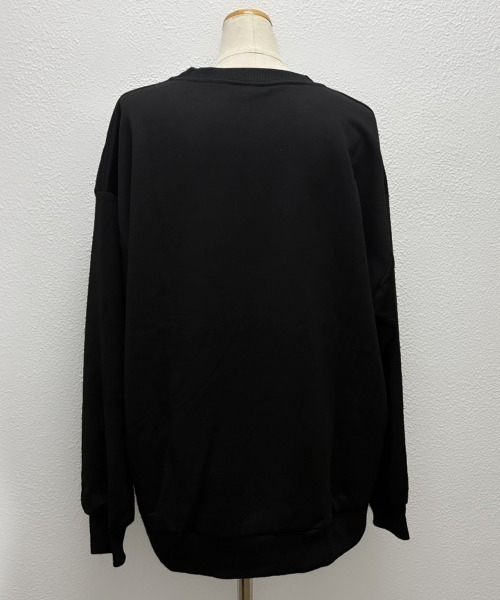 PRIVATE BEACH(プライベートビーチ)の「レースリボン付きオーバーサイズスウェットトレーナー(スウェット・レディース・グレー/ブラック・S/M/L)」の8枚目の写真