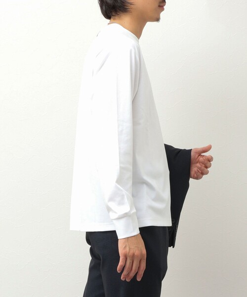 NOLLEY'S LIGHT(ノーリーズライト)の「《ビジカジ対応》MVS ポンチジャケT ロングスリーブ(Tシャツ/カットソー・メンズ・ブラック/グレイッシュベージュ/ホワイト・M/L/S)」の5枚目の写真