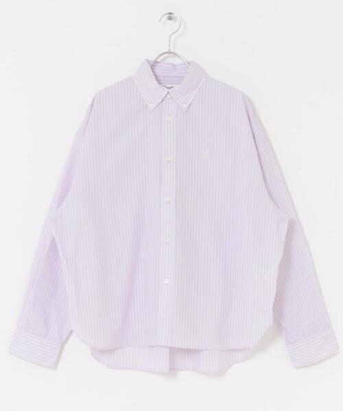 GYMPHLEX（ジムフレックス）の「GYMPHLEX　SHORT BUTTON DOWN SHIRTS LONG-SLEEVE（シャツ/ブラウス・レディース・ベージュ系その他/ピンク系その他・14）」の5枚目の写真