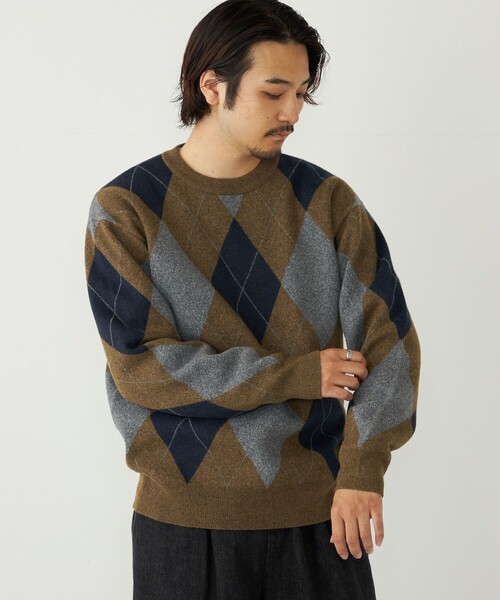 SHIPS Colors:〈洗濯機可能〉モチフワ 総柄 ニット◇（ニット/セーター