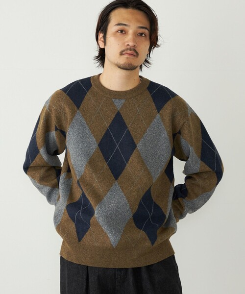 SHIPS Colors:〈洗濯機可能〉モチフワ 総柄 ニット◇（ニット/セーター