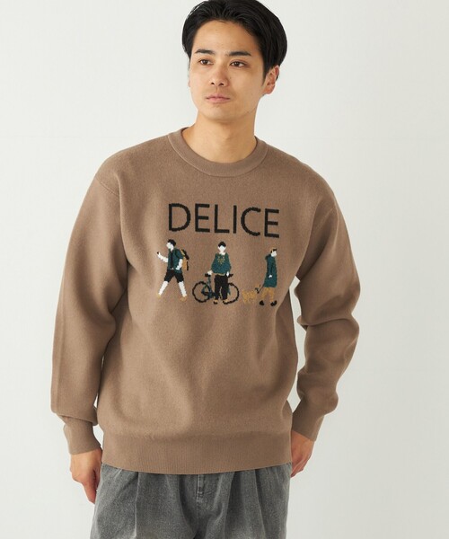 SHIPS Colors（シップス カラーズ）の「SHIPS Colors:〈洗濯機可能〉モチフワ 総柄 ニット◇（ニット/セーター・メンズ・ライトホワイト/ブラック/グリーン/ブラウン/オフホワイト/ネイビー・X-LARGE/LARGE/MEDIUM）」の7枚目の写真