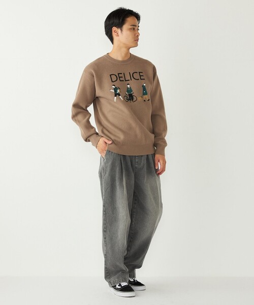 SHIPS Colors（シップス カラーズ）の「SHIPS Colors:〈洗濯機可能〉モチフワ 総柄 ニット◇（ニット/セーター・メンズ・ライトホワイト/ブラック/グリーン/ブラウン/オフホワイト/ネイビー・X-LARGE/LARGE/MEDIUM）」の9枚目の写真