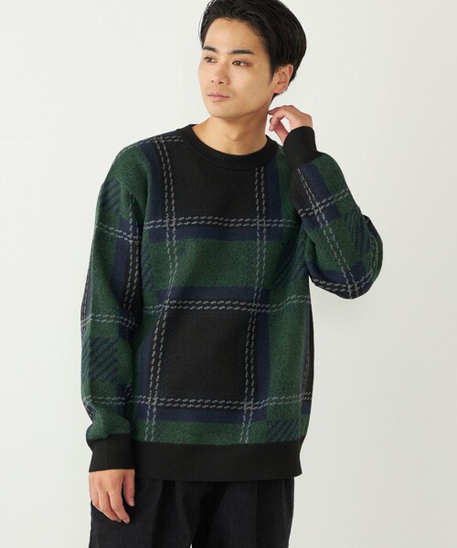 SHIPS Colors（シップス カラーズ）の「SHIPS Colors:〈洗濯機可能〉モチフワ 総柄 ニット◇（ニット/セーター・メンズ・ライトホワイト/ブラック/グリーン/ブラウン/オフホワイト/ネイビー・X-LARGE/LARGE/MEDIUM）」の10枚目の写真