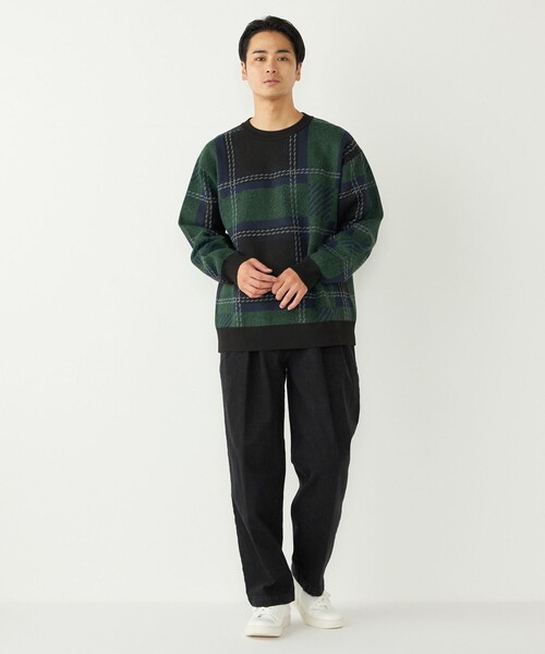 SHIPS Colors（シップス カラーズ）の「SHIPS Colors:〈洗濯機可能〉モチフワ 総柄 ニット◇（ニット/セーター・メンズ・ライトホワイト/ブラック/グリーン/ブラウン/オフホワイト/ネイビー・X-LARGE/LARGE/MEDIUM）」の12枚目の写真