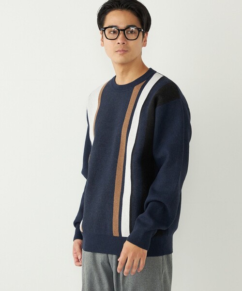 SHIPS Colors（シップス カラーズ）の「SHIPS Colors:〈洗濯機可能〉モチフワ 総柄 ニット◇（ニット/セーター・メンズ・ライトホワイト/ブラック/グリーン/ブラウン/オフホワイト/ネイビー・X-LARGE/LARGE/MEDIUM）」の14枚目の写真