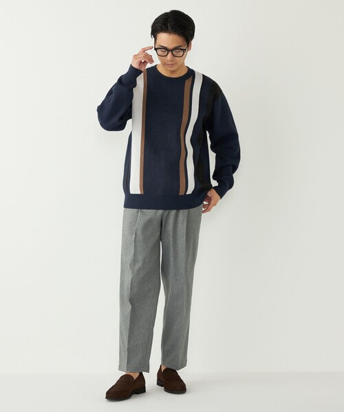 SHIPS Colors（シップス カラーズ）の「SHIPS Colors:〈洗濯機可能〉モチフワ 総柄 ニット◇（ニット/セーター・メンズ・ライトホワイト/ブラック/グリーン/ブラウン/オフホワイト/ネイビー・X-LARGE/LARGE/MEDIUM）」の16枚目の写真