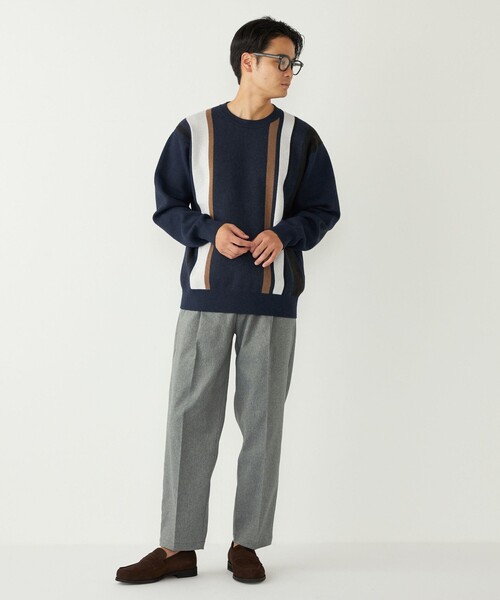 SHIPS Colors（シップス カラーズ）の「SHIPS Colors:〈洗濯機可能〉モチフワ 総柄 ニット◇（ニット/セーター・メンズ・ライトホワイト/ブラック/グリーン/ブラウン/オフホワイト/ネイビー・X-LARGE/LARGE/MEDIUM）」の17枚目の写真