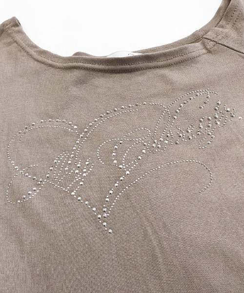 REMUR(レミュール)の「ラインストーンワンショル裾レースロンT(Tシャツ/カットソー・レディース・ブラック/グレー・M)」の21枚目の写真