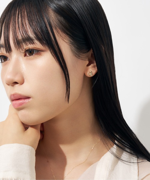 Jewel closet by L&Co.(ジュエルクローゼットバイエルアンドコー)の「K10 カラーストーン カエル ピアス(ピアス(両耳用)・レディース・イエローゴールド・FREE)」の3枚目の写真