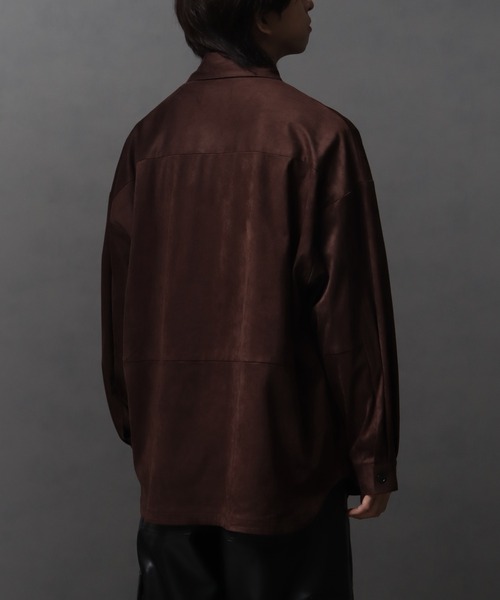 welise(ウェライズ)の「【welise/ウェライズ】シンセティックヘビースウェード ベーシックオーバーサイズシャツ(シャツ/ブラウス・メンズ・ブラック/チャコールグレー/ダークブラウン・S/L/M)」の15枚目の写真