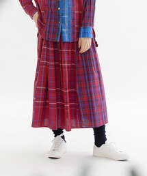 nop de nod | miscタイプライターチェックタックスカート(スカート)