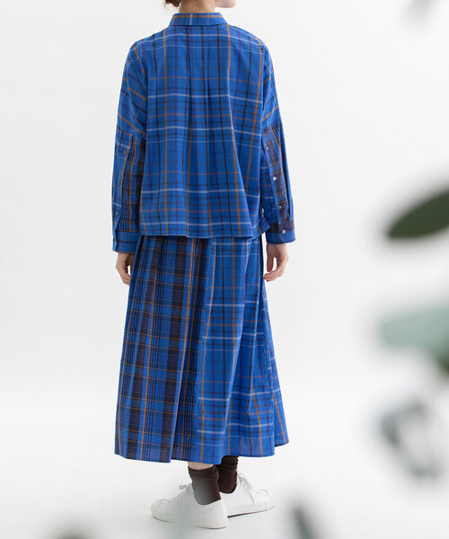 nop de nod（ノップドゥノッド）の「miscタイプライターチェックタックスカート（スカート・レディース・レッド/ブルー・M）」の5枚目の写真