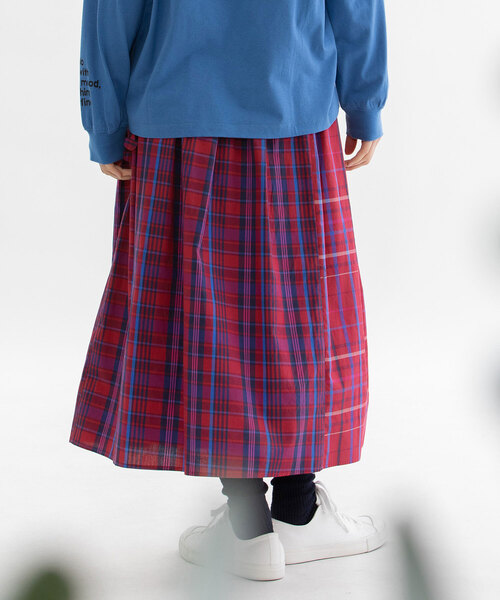 nop de nod（ノップドゥノッド）の「miscタイプライターチェックタックスカート（スカート・レディース・レッド/ブルー・M）」の14枚目の写真
