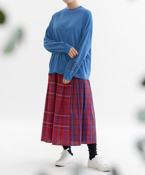 nop de nod（ノップドゥノッド）の「miscタイプライターチェックタックスカート（スカート・レディース・レッド/ブルー・M）」の18枚目の写真