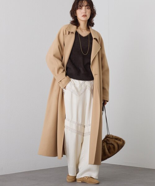 RIVE DROITE（リヴドロワ）の「【軽い着心地】リバーロングトレンチ（その他アウター・レディース・ブラック/キャメル・38/36）」の2枚目の写真