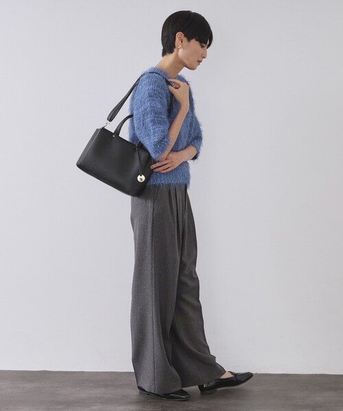 OPAQUE.CLIP（オペークドットクリップ）の「【2WAY/人間工学】シュリンクミドルトートバッグ（トートバッグ・レディース・ブラック/ブラウン系その他/グレー・00）」の7枚目の写真