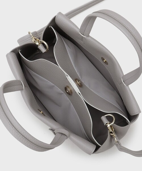 OPAQUE.CLIP（オペークドットクリップ）の「【2WAY/人間工学】シュリンクミドルトートバッグ（トートバッグ・レディース・ブラック/ブラウン系その他/グレー・00）」の20枚目の写真