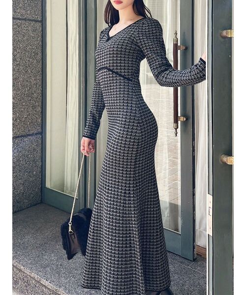 theory 黒ハイネック半袖ニット&ツイードワンピース org.jpg