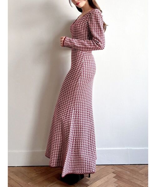 WEB限定】バイカラーツイードニットワンピース（ワンピース）｜RESEXXY