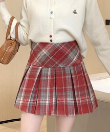 チェック柄プリーツミニスカート