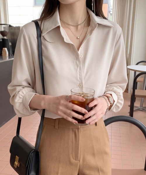 cammie(キャミー)の「ジャストフィットシャツ(シャツ/ブラウス・レディース・アイボリー/サックスブルー/ホワイト/ピンク・M/L)」の21枚目の写真