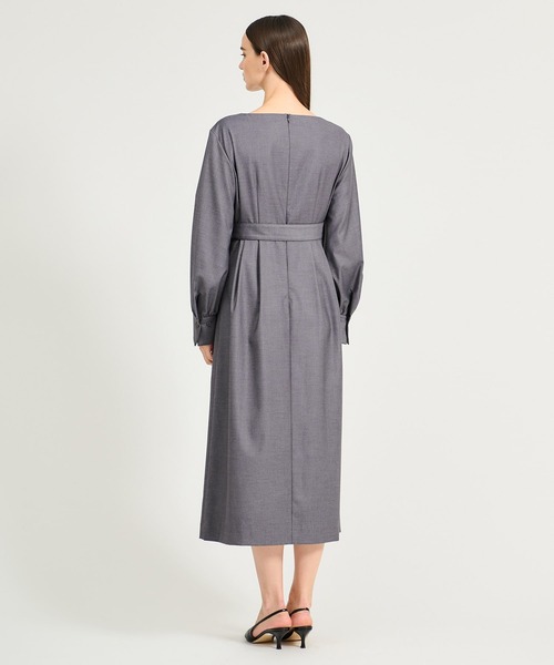 ESTNATION / ストレッチギャバジン カシュクールワンピース